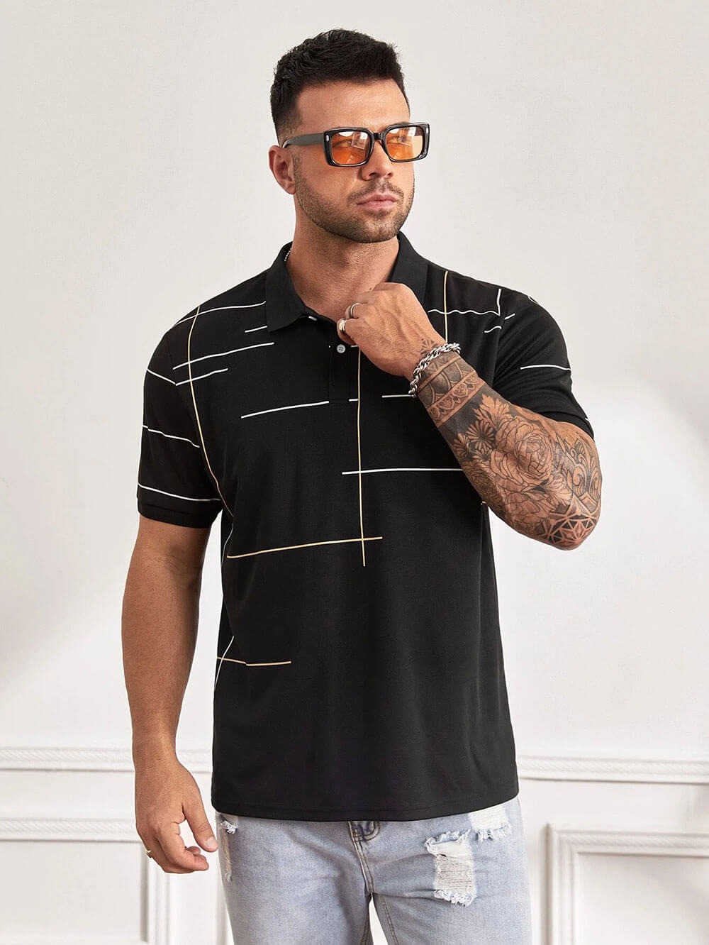 Cotton t-shirt with black - immagine 5